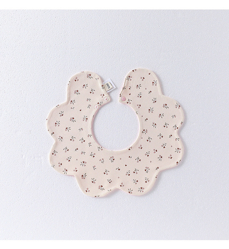 Adorable Simple Pattern Cotton Snap-on Flowers Shaped Bib MyKids-USA