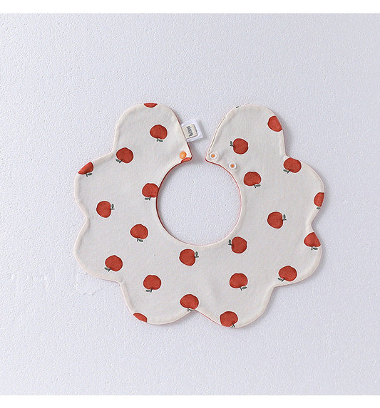Adorable Simple Pattern Cotton Snap-on Flowers Shaped Bib MyKids-USA