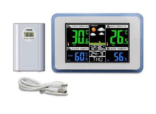 433MHZ Wireless Weather Station with Color Display and Forecast Bell GONZALES ONLINE SHOP