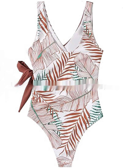Women's Backless Tankini Swimsuit - Contrast Colors Slimming Korean-style One-piece GONZALES ONLINE SHOP
